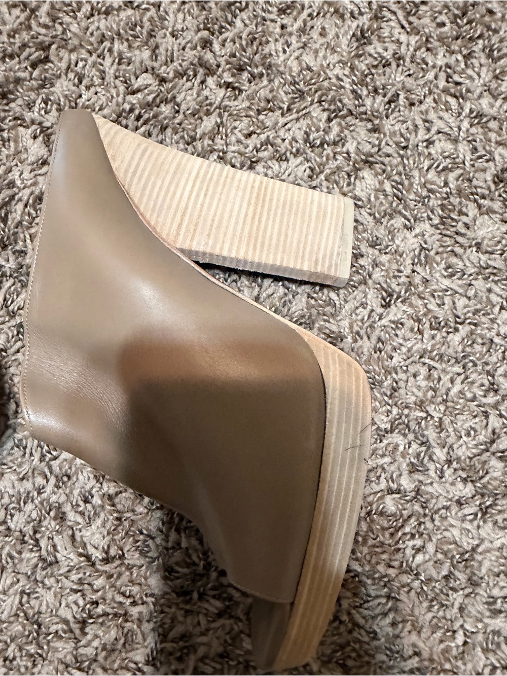 Christian Louboutin Taupe Leather Open-Toe Mules - Picture 5 of 7